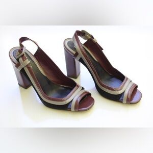 Cole Haan sling back peep toe pumps